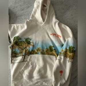 Abercrombie & Fitch Cream Hoodie with Palm Tree Design